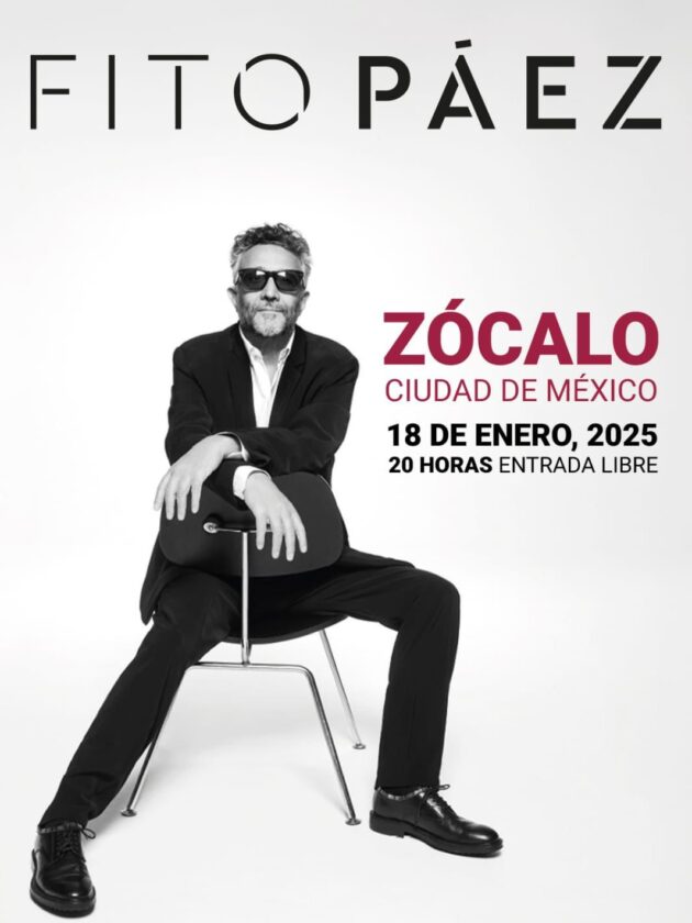Fito Páez, en concierto gratuito el 18 de enero en el Zócalo